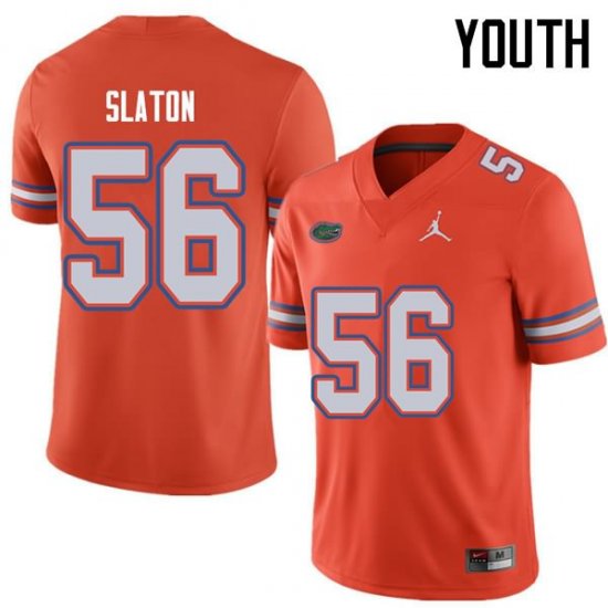 Youth Florida Gators #56 Tedarrell Slaton NCAA Jordan Brand Orange Authentic Stitched College Football Jersey NEC4562FY